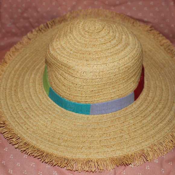 San Diego Hat Company Black Straw Hat w/ Rainbow Band, NWT! San Diego Hat Company Black Straw Hat w/ Rainbow Band, NWT  main image 4